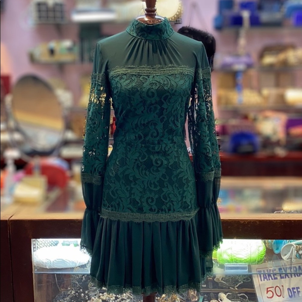 Olive lace dress